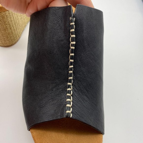 Zodiac Perla wedge sandals size 8.5 black leather - Picture 8 of 8